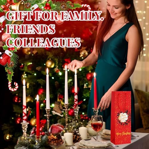 Cholemy 30 Christmas Wine Bottle Gift Bags Christmas Wine Bags, Classic