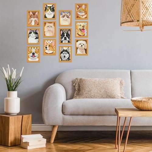 Saillong 24 Pcs Animal Mini Diamond Painting Kits with Frames Set