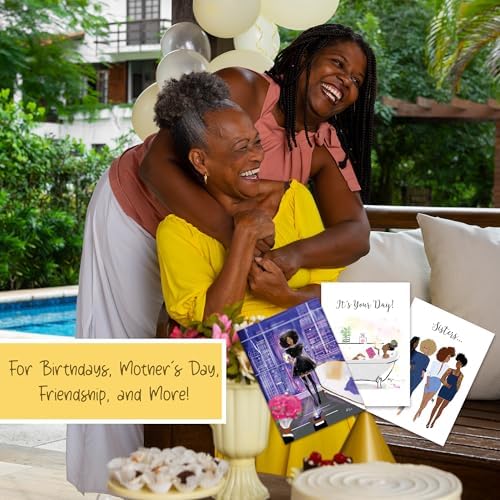 African American Greeting Cards Assortment Box – 18 All-Occasion Christian Greeting Cards with Envelopes – Birthday, Encouragement, Friendship, Romance, Engagement, , Mother's Day, Get Well & More