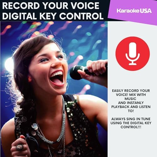 Karaoke Machine with Lyrics Display 7" Screen. CD+G, DVD, MP3+G, MP3, CD & USB. Wireless Bluetooth Speaker with LED Disco Lights. Includes 2 Wired Microphones and 2 Bonus Karaoke Discs By Karaoke USA