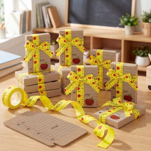 Lineshading 12 Pcs Back to School Teacher Gift Card Box Holder,Cowhide