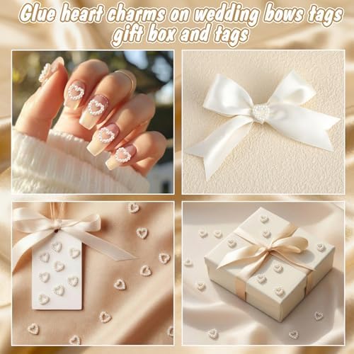 500 Pcs Pearl Heart Table Scatter Confetti Mini Wedding Decor
