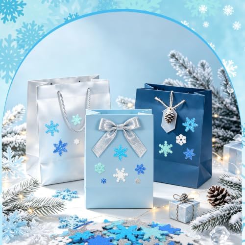 360Pcs Foam Stickers Glitter 3D Snowflakes Foam Shape Sticker,Snowflakes
