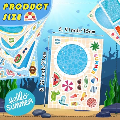 Summer Stickers, Make a Pool Sticker, Make Your Own Stickers for Kids