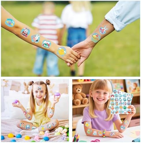 Easter Basket Stuffers -150PCS Easter Tattoos for Kids | Easter Egg Fillers Stickers for Boys Girls, Easter Games Gifts Crafts Party Favors Accessories | Easter Basket Stuffers for Children