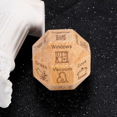 Chore Wooden Dice Games for Couples Families Funny Decision Cleaning Activity Dice Decider Wedding Gifts for Newlyweds Wife Husband Anniversary Wood Gift for Him Her Mom Dad Friends Coworker Christmas