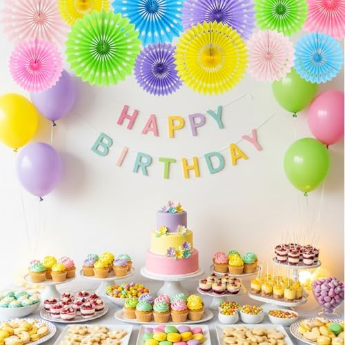 BEISHIDA Honeycomb Round Paper Fans Macaron Hanging Party Decoration