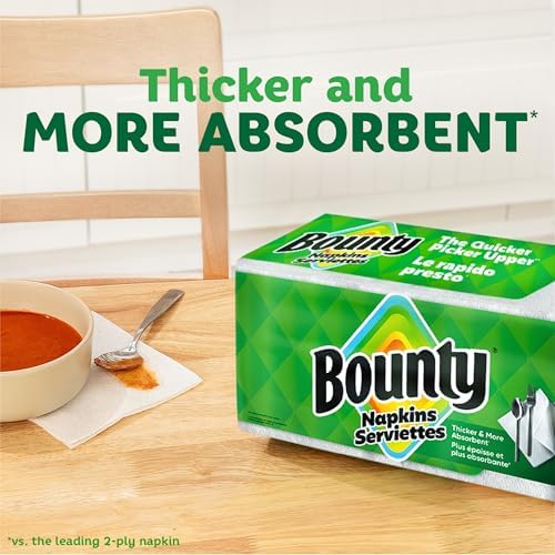 Bounty Paper Napkins, White, 200 Sheets per Pack, Pack of 42