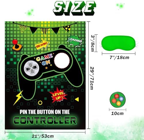 WERNNSAI Pin the Button on the Game Controller Game Party Decorations