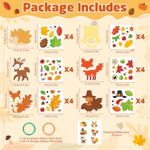 COCHIE Fall Crafts Kits for Kids Cute Turkey Owl Ornament Decorations DIY Autumn Craft Fall Decorations for Fall Theme Party Classroom Home Game Activities Party Favors