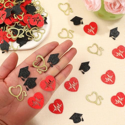 Nurse Confetti, 200Pcs Glitter Confetti for Nursing Graduation Party Decorations, Metallic Foil Sequins Table Decor for Nursing Medical School Graduation Nurse Week Decor Retirement RN Party Supplies