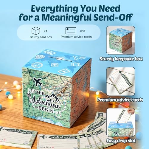 Yaaaaasss! 51Pcs Adventure Card Box Holder with Advice Cards, Party Decor