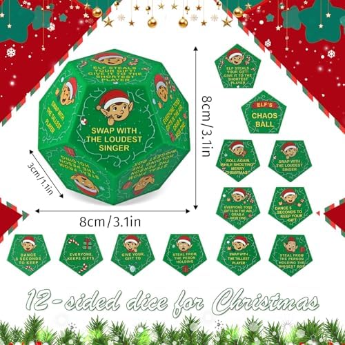 Hilarious Exchange Party Game Dice, Exchange Gifts Family Game, Christmas Stocking Stuffers White Elephant Gifts for Teens Adults, Gift Exchange Dice for Family Friends Holiday Xmas Party Supplies