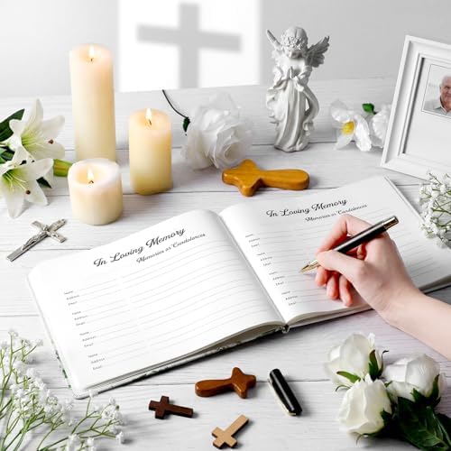 Patelai Funeral Guest Book with Pen, Vintage Wildflower