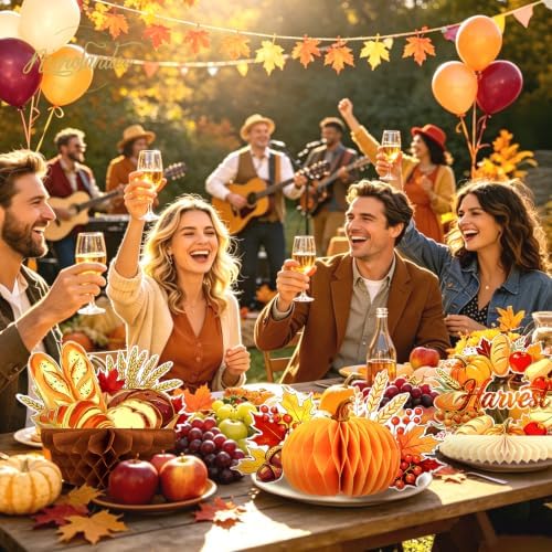 Nicrolandee Thanksgiving Table Decor 4 PCS Fall Table Centerpieces Turkey