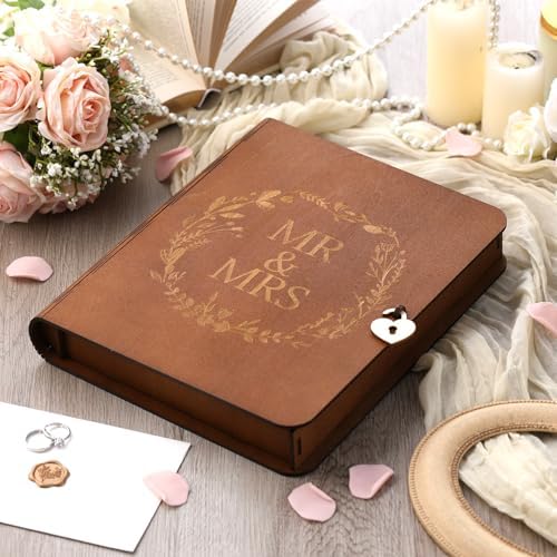 Amyhill Mr and Mrs Wedding Keepsake Box with Lid Heart Lock 11.4x9.5x1.8 in
