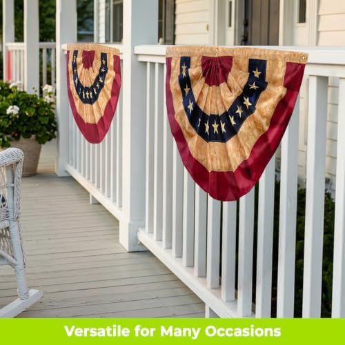 Briarwood Lane 4th of July Bunting 48" X 24 Tea Stained Patriotic For 4th of July Bunting