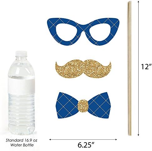 Royal Prince Charming Photo Booth Prop Kit, DIY Cardstock Props - 20pc