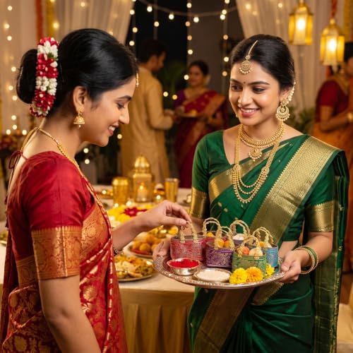 Shinylin 24 Pcs Indian Return Gifts Bags Bulk for Pooja Diwali