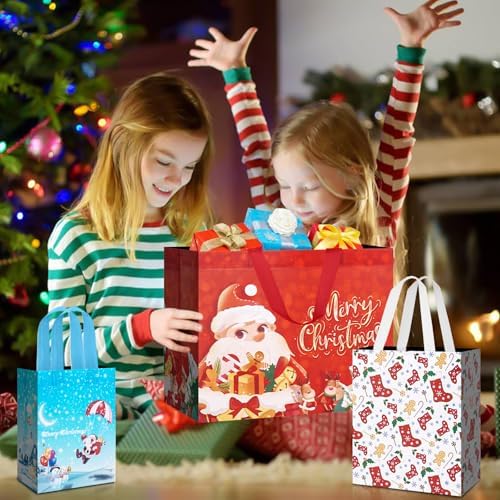 Heetobcos 24 Pack Christmas Gift Bags Assorted Sizes with Handle