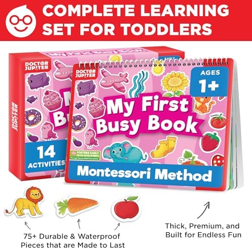 Doctor Jupiter My First Montessori Busy Book for Kids Ages 1-2-3 Year Old