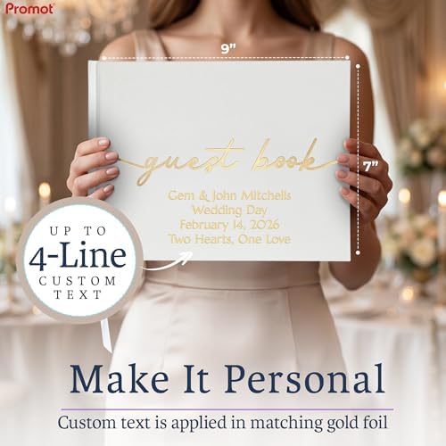 Promot Personalized Guestbook (White) - 110 110 Lined Pages