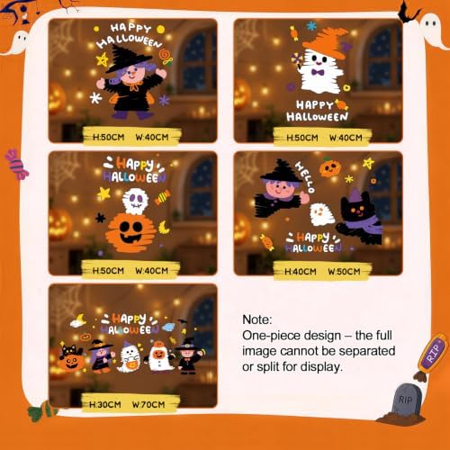 5 Pcs Cute Halloween Decorations,Halloween Window Clings Stickers