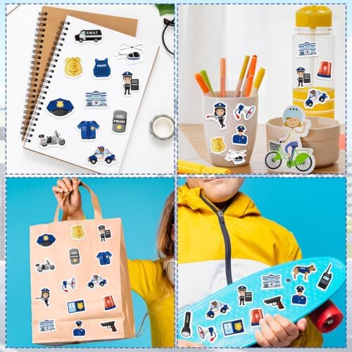 300Pcs Police Foam Stickers, Self-Adhesive Police Car Dog Stickers Cop Themed Decals Sticker Decorations for DIY Crafts Party Supplies School Activity Reward