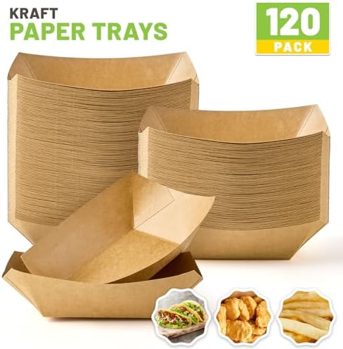 ZORRITA 120 Pack 1/2 Lb Small Paper Food Trays