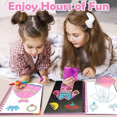 FUNNYB&G Foil Art Craft Kit for Kids, Sparkly Birthday Gift Toy for Girls