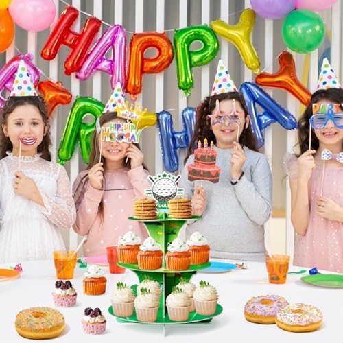 Golf Birthday Cupcake Stand - 3 Tiered Baby Shower Party Decoration