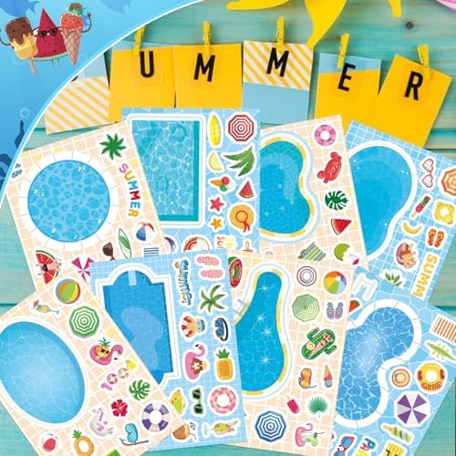 Summer Stickers, Make a Pool Sticker, Make Your Own Stickers for Kids