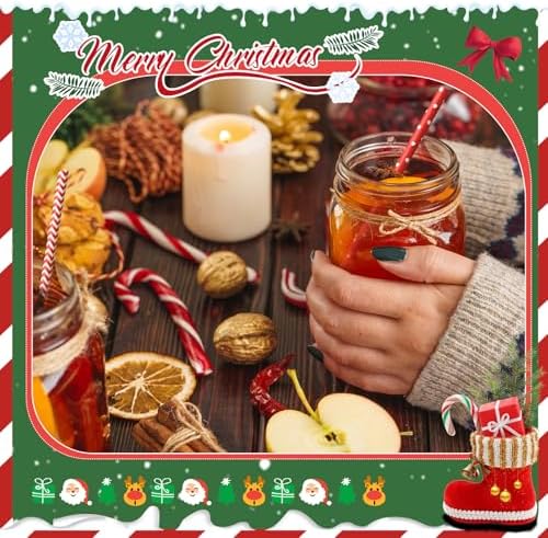 Jutom 1000 Pcs Christmas Paper Straws 4 Styles Disposable Red and White Paper Drinking Straws Stripe Bicolor Stripe Dot Mix for Christmas Supplies and Party Favors