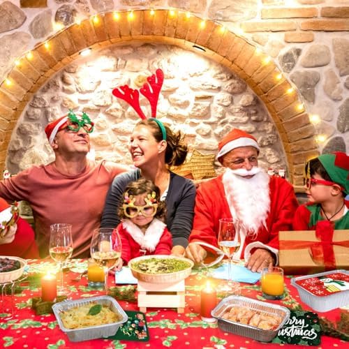 DIYDEC 36PCS Christmas Foil storage Containers Aluminum Food Tin with Lids