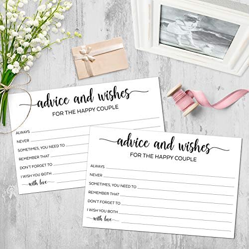 321Done Happy Couple Advice and Wishes Cards, 4x6, Set of 50, White