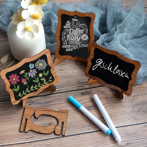 Temlum 15pcs Mini Chalkboard Sign, 2.9″x3.9″ Small Chalkboards, Wavy Shaped