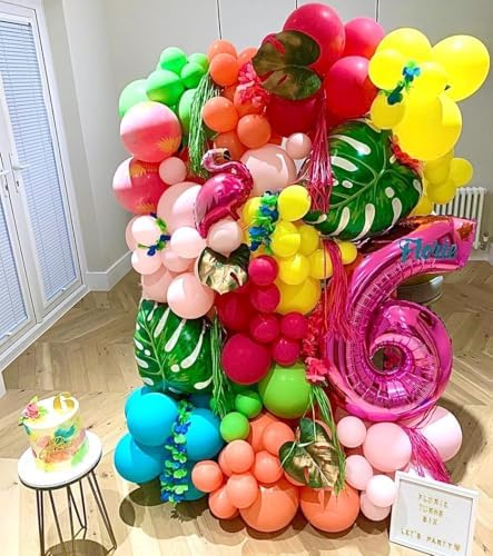 Tropical Balloons Arch Kit, 124pcs Summer Balloons