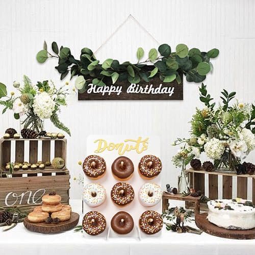 TourKing 2PCS Donut Wall Display Stand,Wooden Donut Wall Stand Wedding Party Decoration Display Board Can Accommodate 18 Donuts, Reusable, Durable