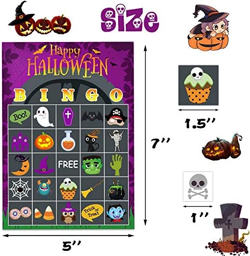 Halloween Party Games for Kids Adults, 24 Player Halloween Bingo Card Game