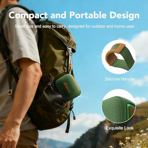 Portable Bluetooth Speaker Line-in Support: IPX5 Waterproof, Dark Green
