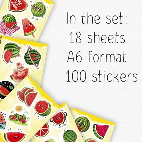 100Pcs Watermelon Stickers and Decals for Water Bottle, One in a Melon Stickers - Watermelon Party Supplies and Decoration - Melon Gifts - Gift for Women & Men