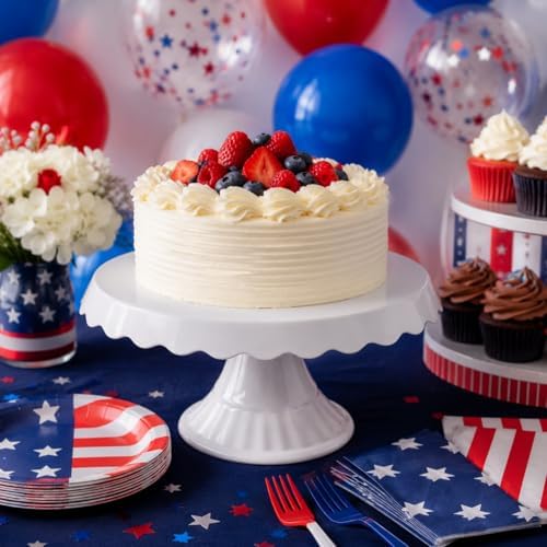 Essential Clear Cake Stand – Round Plastic Dessert Display for Parties, Weddings & Birthdays – Cupcake Holder, Candy Tray, Lightweight & Reusable – 10+ Colors