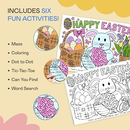 Tiny Expressions Easter Coloring Placemats, Set of 12