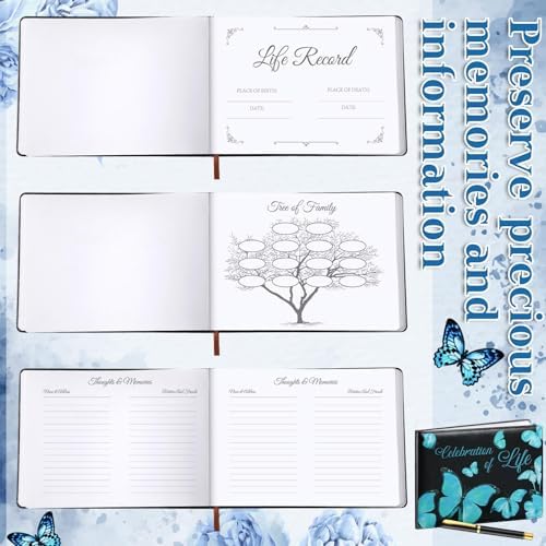 Yingzhao Memorial Funeral Guest Book with Pen Cardinal, Butterfly