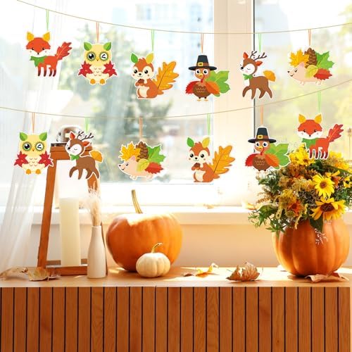 COCHIE Fall Crafts Kits for Kids Cute Turkey Owl Ornament Decorations DIY Autumn Craft Fall Decorations for Fall Theme Party Classroom Home Game Activities Party Favors