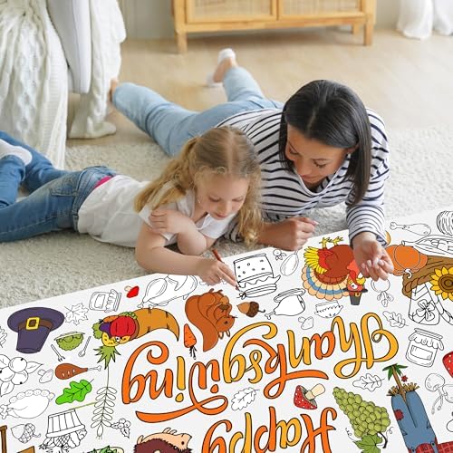 Thanksgiving Coloring Poster, 30 x 72 Inch
