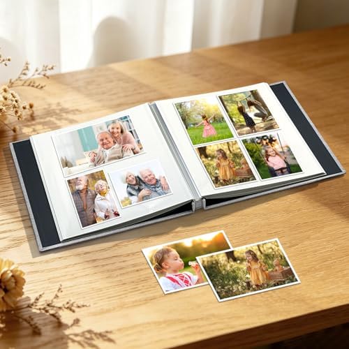 Large Self Adhesive Scrapbook Album, 60 Sheets 120 Pages Photo Book for Birthday Gifts for Women Mom Wedding Baby Family Travel