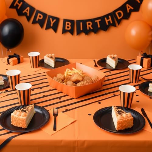 25 Pcs Paper Food Tray 4 lb Large Food Boats Nacho Plates Disposable Serving Snack Trays Large Paper Trays Boat for Nachos, Hotdogs, Tacos, Fries (Orange)