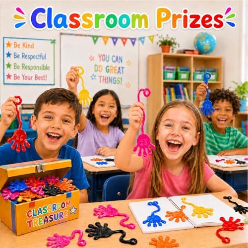 30 Pack Sticky Hands Bulk Party Favors for Kids 4-8 8-12 3-5, Stretchy Sticky Hand Slappy Hands Toys,Goodie Bag Stuffers for Kids Birthday Party,Classroom Prizes Treasure Box Toys Pinata Fillers
