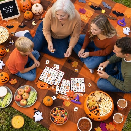 Halloween Bingo Game Cards for 24 Players - 5" x 7", Orange
